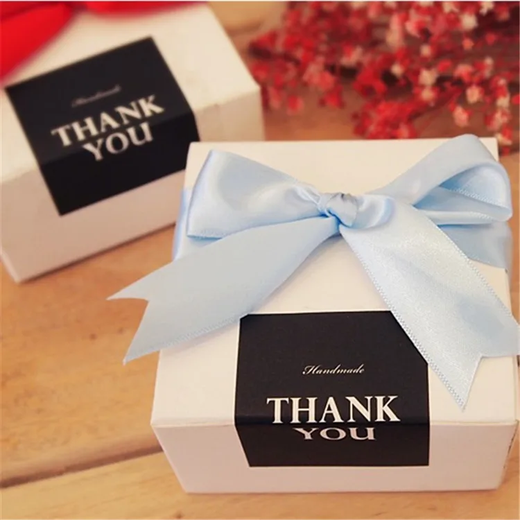 

90 шт./лот прямоугольные черные наклейки ручной работы/с надписью «Thank You» для упаковки Торта