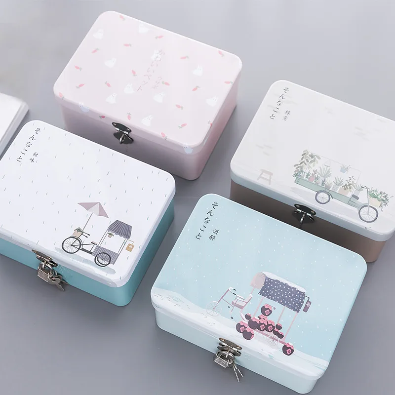 Железный органайзер для макияжа с замком вместительный косметики помады лака