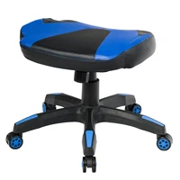 Costway Multi-Use Gaming Ottoman Footstool Chair Footrest Swivel Height Adjustable Blue