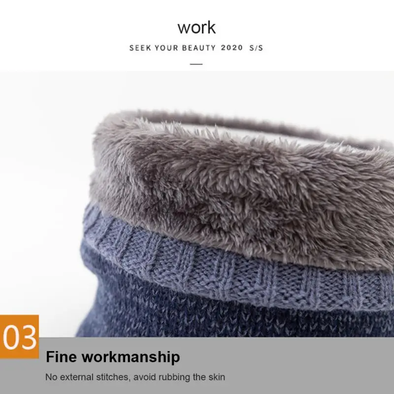 

Unisex Winter Scarf Knitted Ring Baby Scarf Cotton Thicken Velvet Collar Scarves Boys Girls Outdoor Warm Neck Scarf