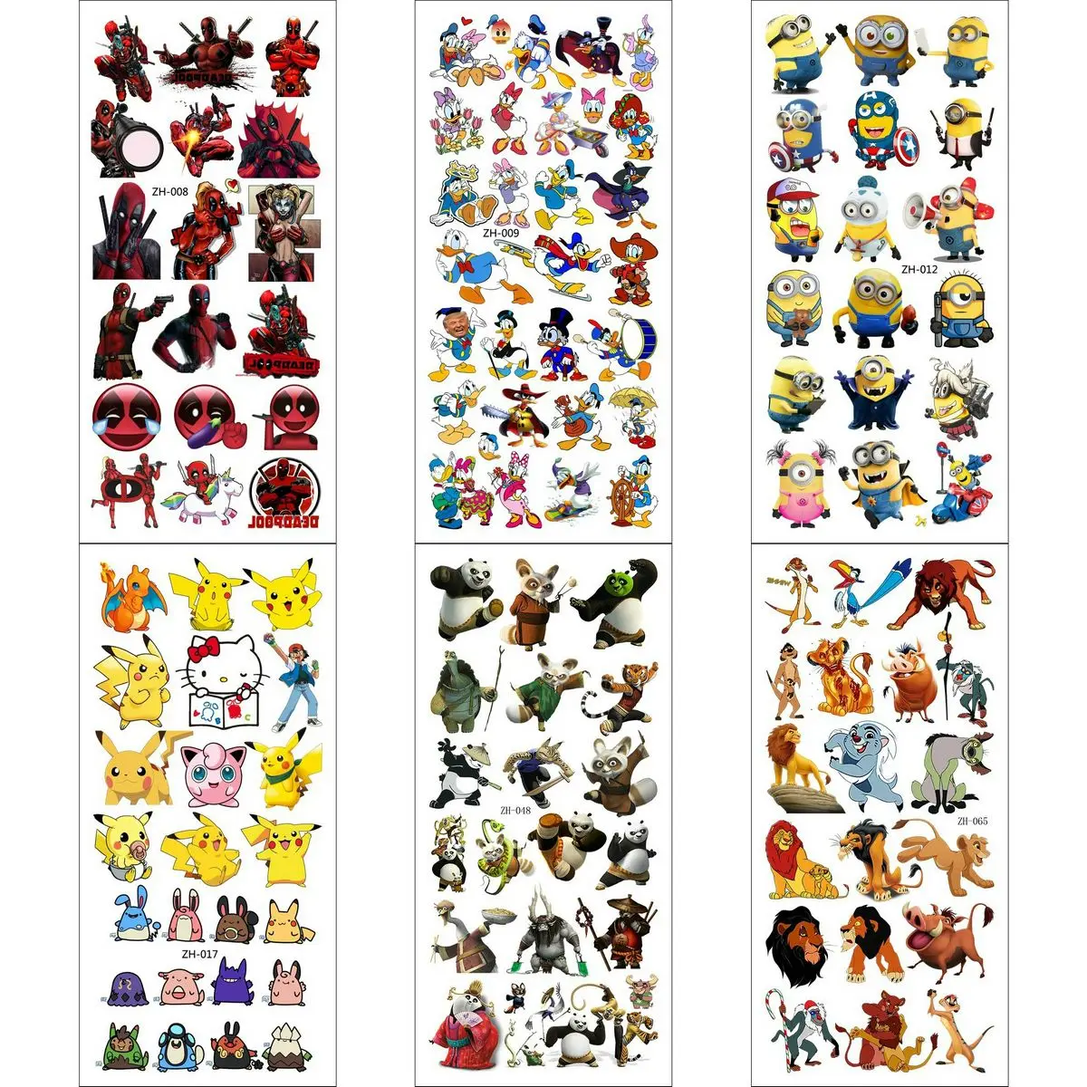 

6PCS/Lot Transfer Tattoo Kids Tatoo Waterproof Fake For Woman Cute Girl Water Sticker Tatoos Children Tatu Tatto Flash Sleeve