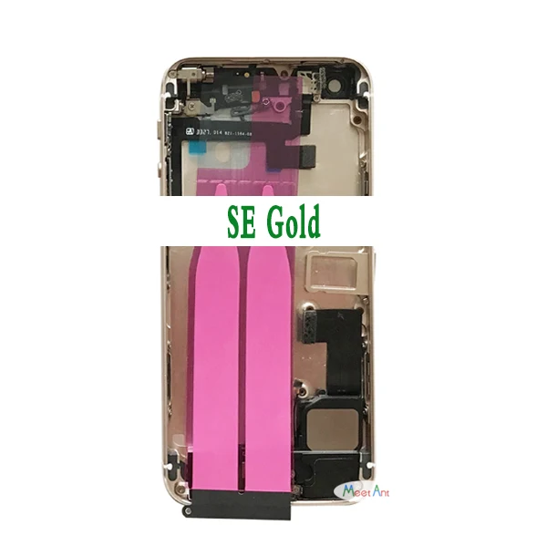 Для iphone 5 5G или 5S SE Высокое качество задняя средняя рамка Шасси Полный Корпус в сборе крышка батареи задняя дверь с гибким кабелем - Цвет: SE Gold