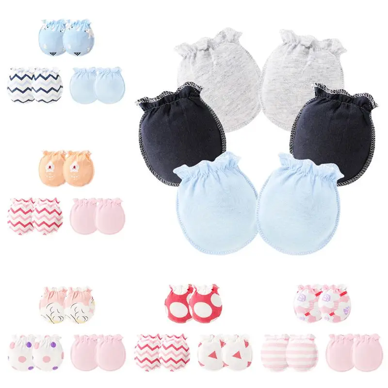 Conjunto de guantes para beb&eacute; de 0 a 6 meses, guantes antiagarre para reci&eacute;n nacido, cubierta de pie, nuevos y finos, 3 par/set-0