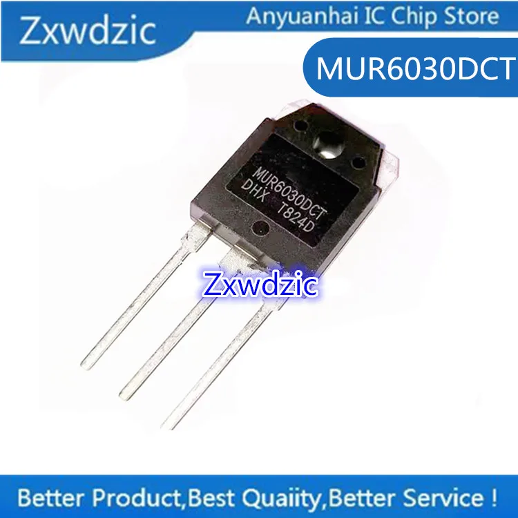 

10pcs 100% new imported original MUR6030 MUR6030D MUR6030DCT MUR6030DC TO-247 fast recovery diode 60A 300V