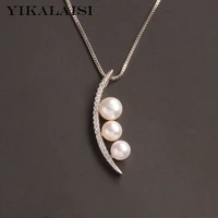 yikalaisi 925 sterling silver necklaces jewelry for women 4 6mm oblate natural freshwater pearl pendants 2021 wholesales