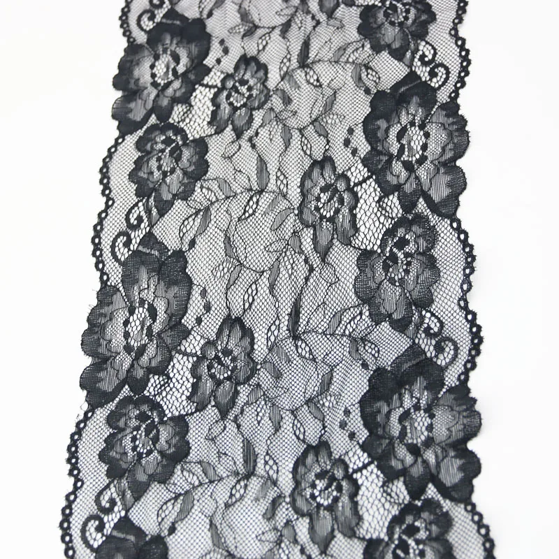 (3 метра/рулон) 210 мм белая цветочная вышивка эластичная кружевная ткань