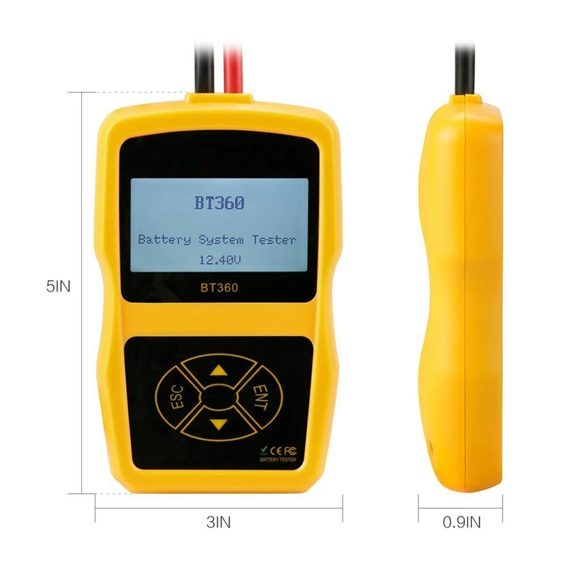 Upgraded 12V Automative Battery Load Tester CCA 100-2400 Bad Cell Test for Regular Flooded Auto Cranking and Charging System Dia |