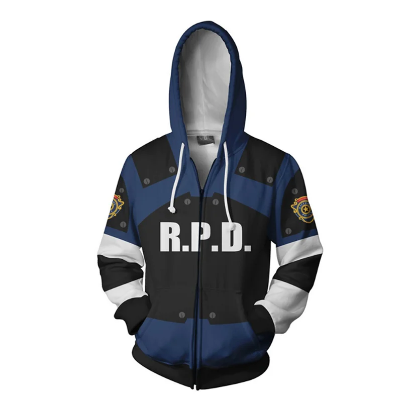 3D Толстовка с капюшоном в стиле аниме Обитель зла Лион с. Кеннеди | Мужская одежда