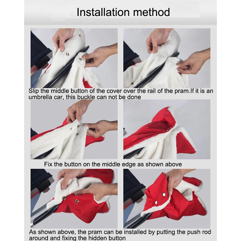 

Warm Baby Stroller Gloves Stroller Hand Cuff Waterproof Stroller Mitten Baby Buggy Thick Winter Keep Wool Glove Hand Warmer