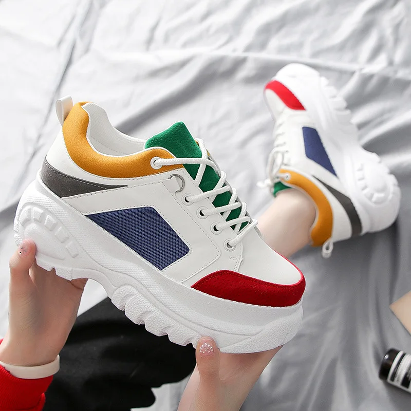 Новинка женская обувь на платформе Цвет белый Повседневная модная спортивная |