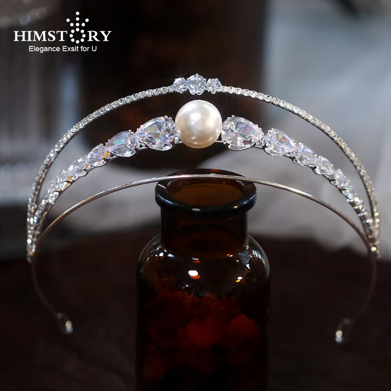 

Женский свадебный головной убор HIMSTORY, свадебный головной убор с французскими искусственными жемчужинами, ювелирные украшения для свадьбы ...