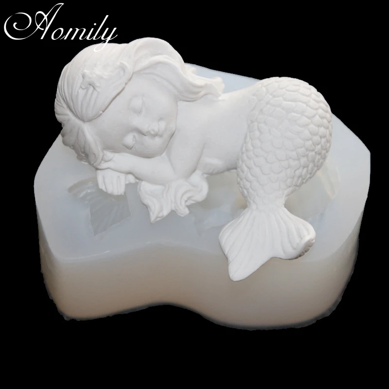 Aomily Красивая 3D Русалка помадка силиконовая форма для свеч Сахар ремесло Мыло