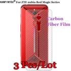 3 шт.лот для ZTE nubia Red Magic 6 6R Pro 3 3s 5s 5G Lite Mars 3D углеродного волокна матовая задняя пленка среднего класса против царапин для защиты Стикеры