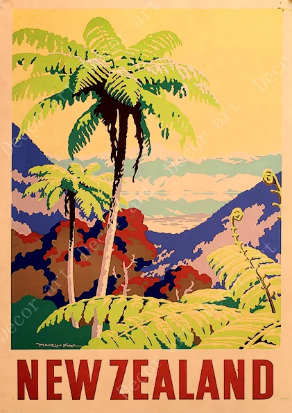 Новая Зеландия рыба дерево холст живопись винтажные настенные картины крафт