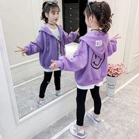 3 13 years old loose girls sweatshirt spring autumn hooded streetwear children kid cartoon casual kawaii korean style outerwear