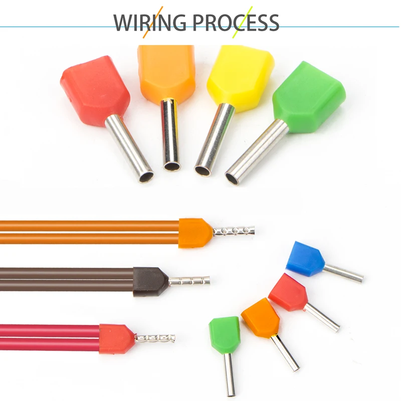 100 шт. двойная проволочная Труба 0 5 ~ мм² холоднопрессованная Изолированная