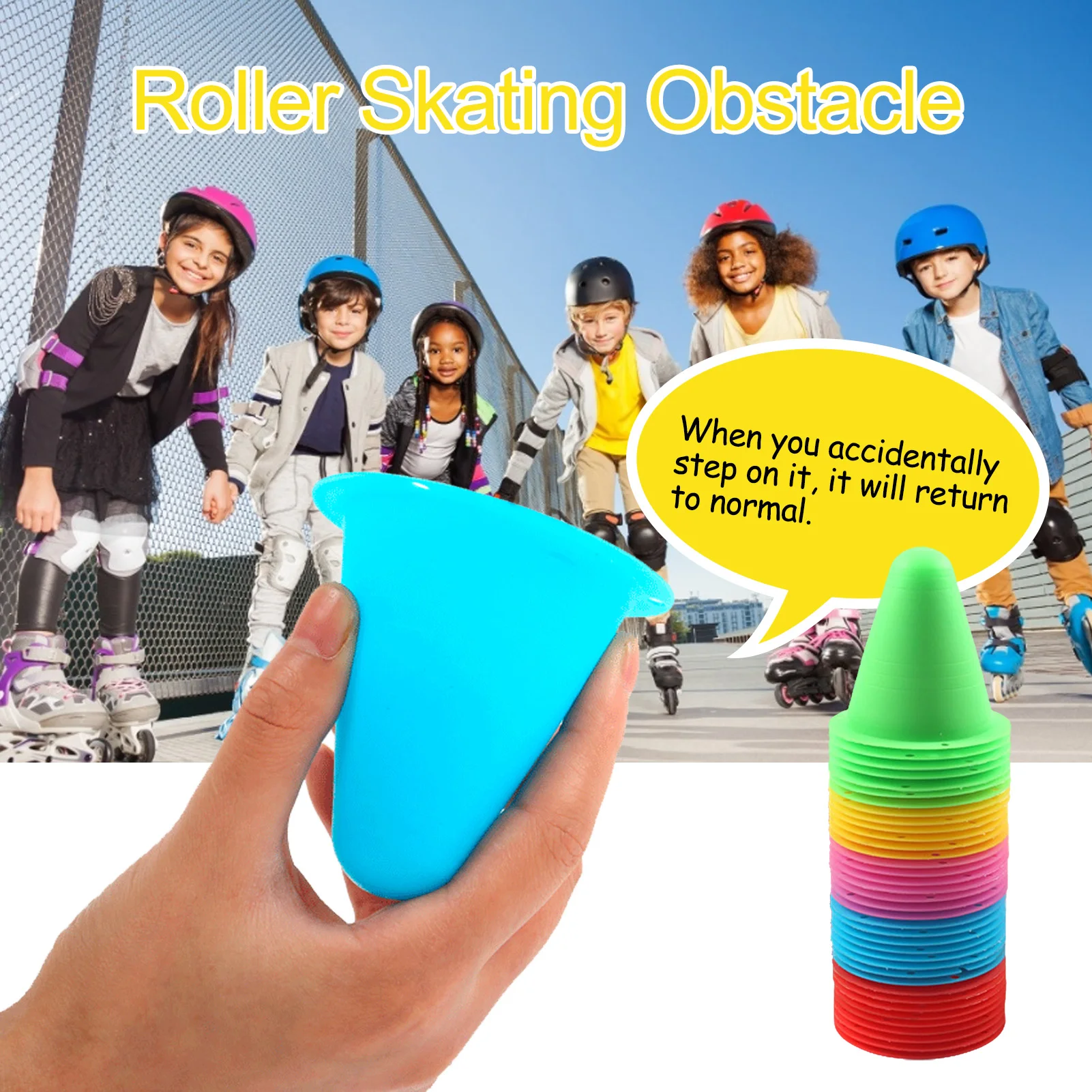 50pcs/lot Skating Marker Cones Roller Football Soccer Cup Speed Training Equipment Slalom Skate Pile Marking | Спорт и развлечения