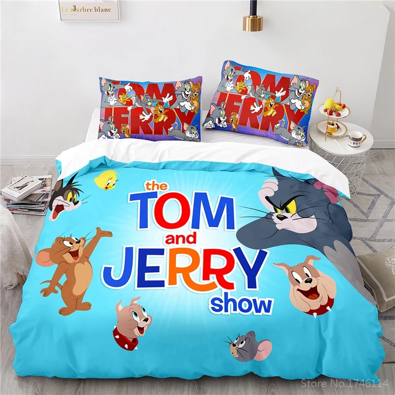Комплект постельного белья для мальчиков с мультяшным рисунком том Джерри котом