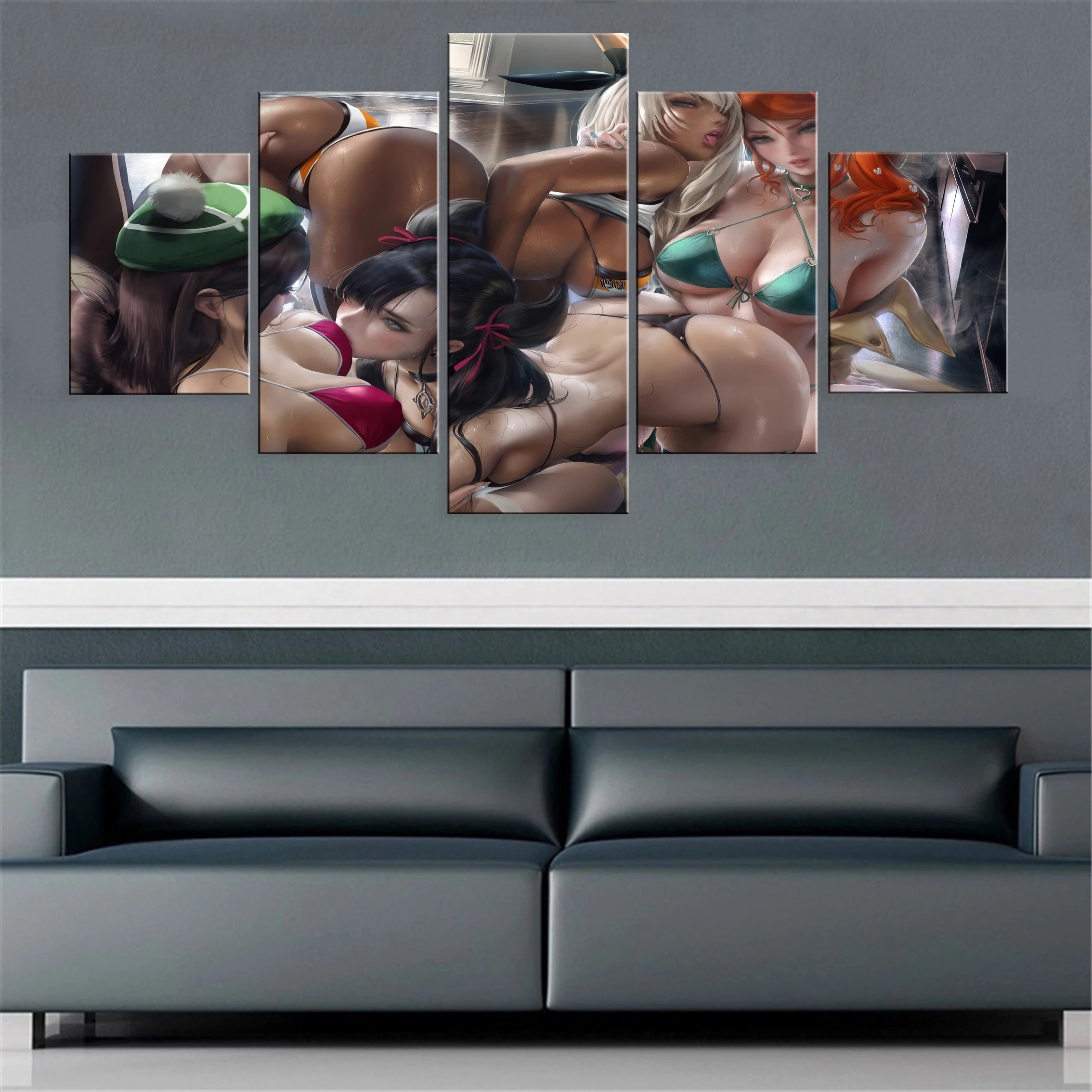 

Game Beauty Sexy Girl Hd Decoration Pictures 5 Pieces Poster Canvas Paintings Wall Modular Modern For Living Room Home Bedroom