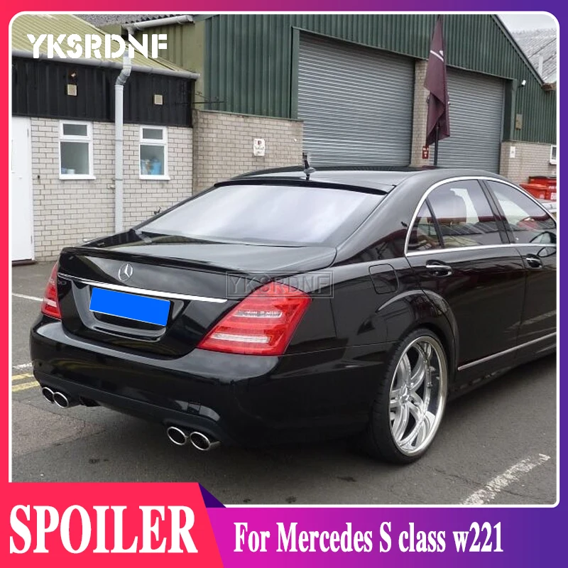 

YKSRDNF для Mercedes S class w221, S320, S400, S420, S450, S600 2006-2013, задний спойлер для багажника из углеродного волокна, спойлер для задней крыши