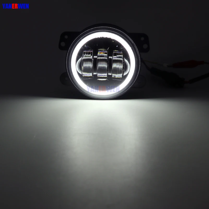 4-дюймовые круглые светодиодные противотуманные фары 30 Вт 6000K белые гало