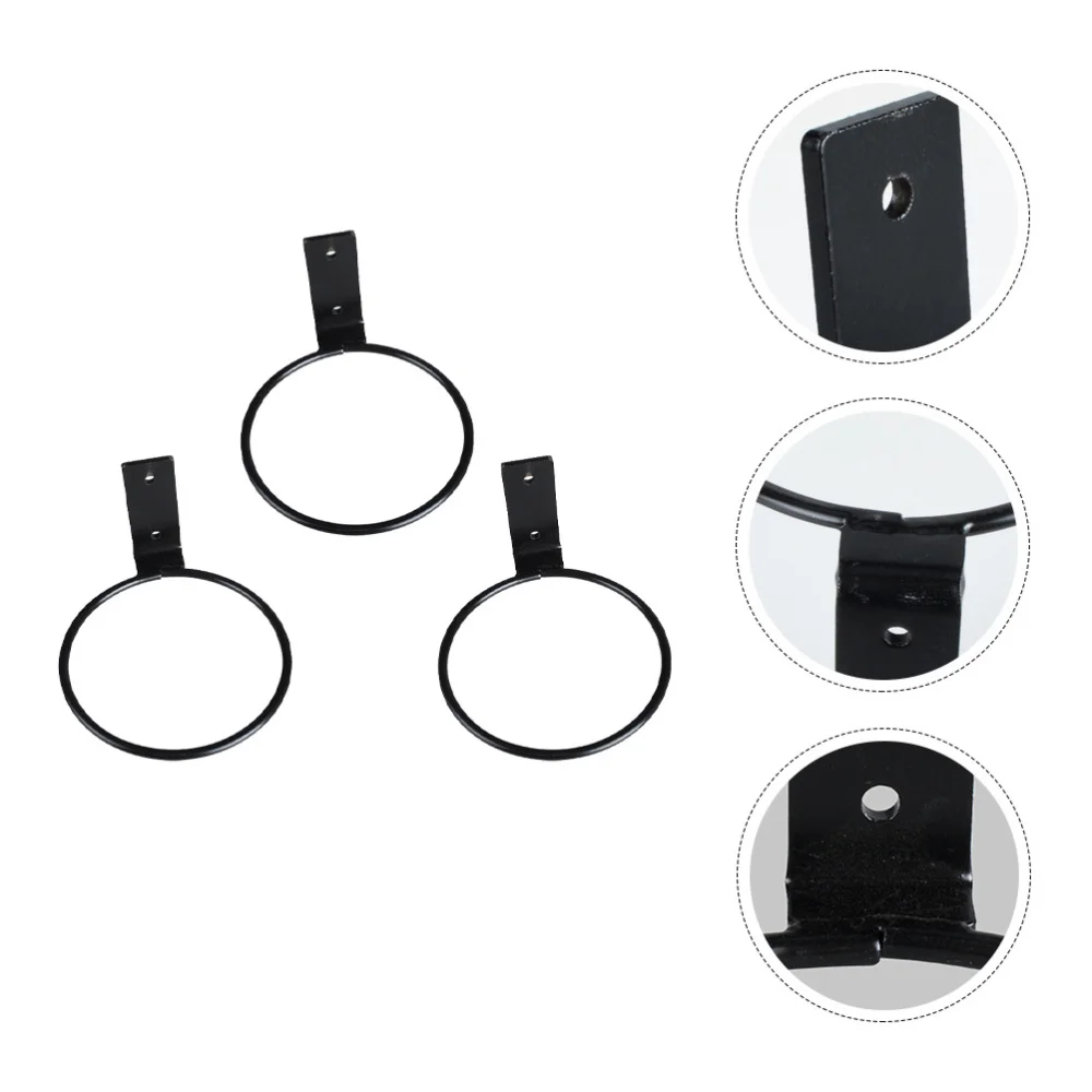 

3PCS Wall Mounted Iron Wall Hangers Flower Basket Hanging Bracket (Black)