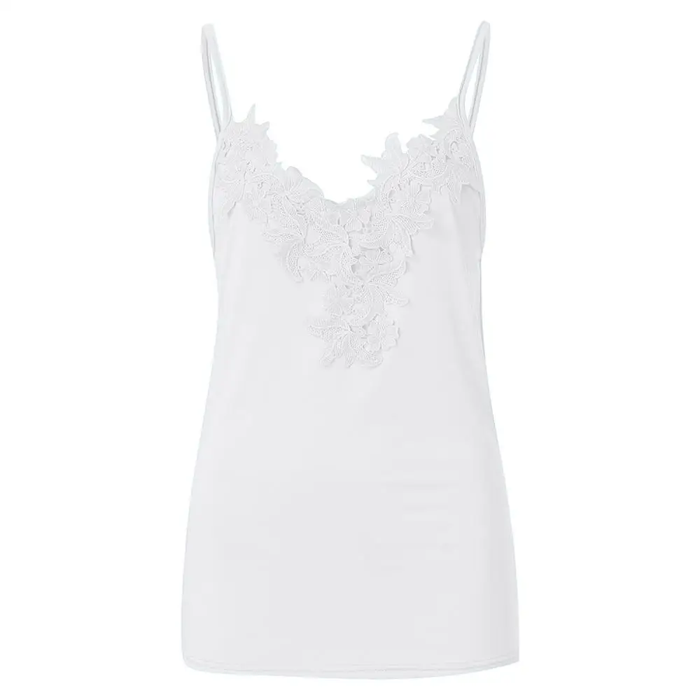 Женская летняя майка Сексуальная кружевная Свободная Повседневная Женские
