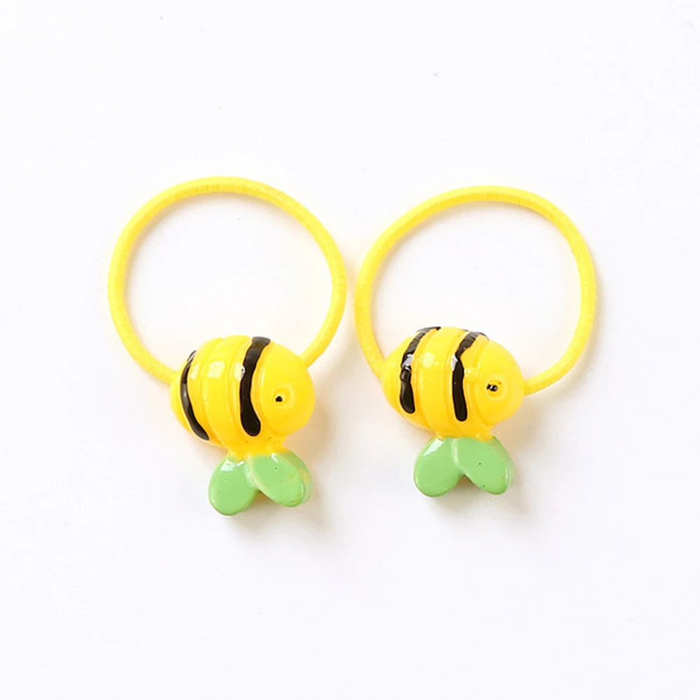 2PCS/Set Cute Cartoon Elastic Hair Rope for Kids Baby Girls Children Lovely Flower Cherry Bee Ponytail Rubber Accessories | Детская