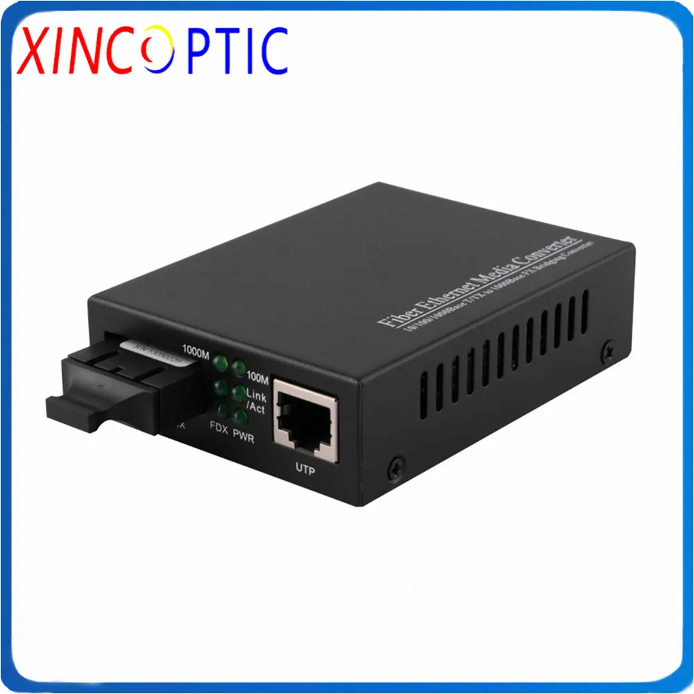 1000 м двойной волоконный медиаконвертер 40 км 1RJ45 10/100/1000 SM двойное волокно 1310 нм SC