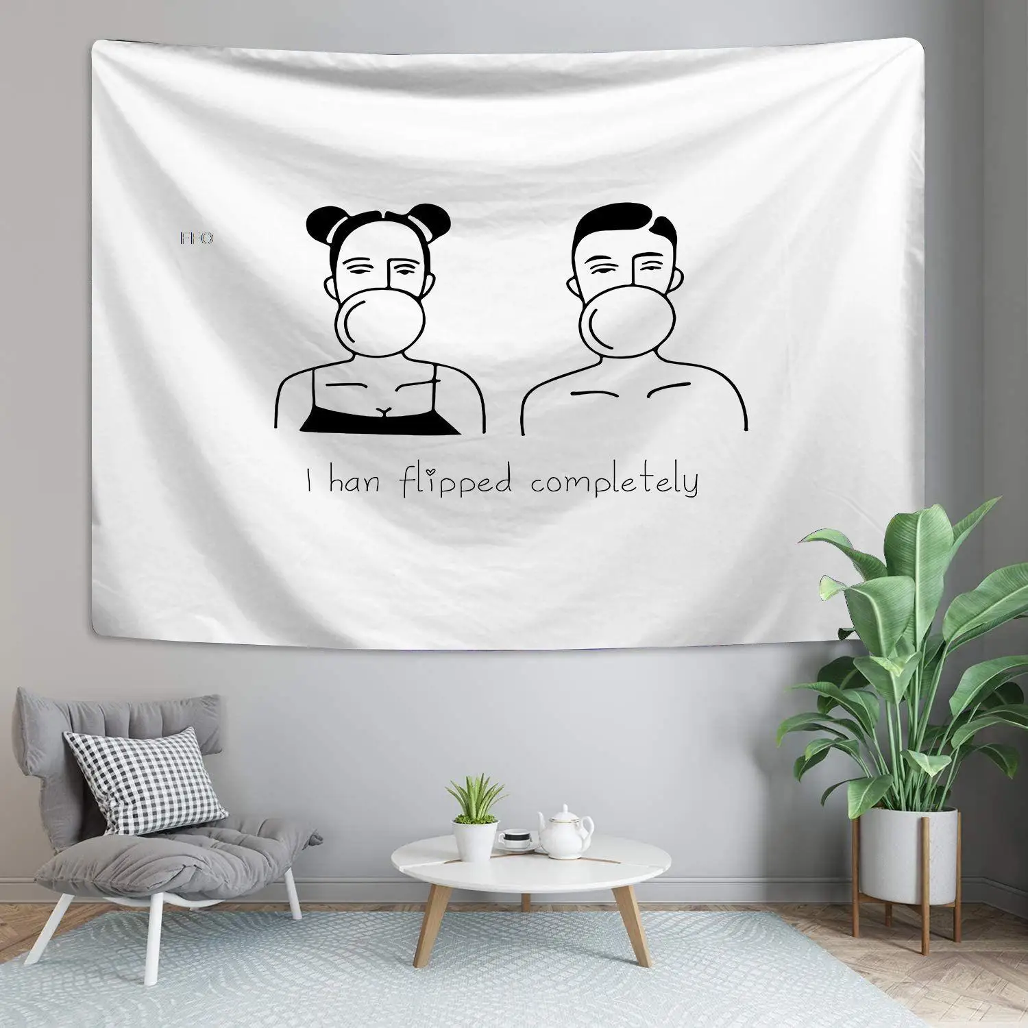 Настенный гобелен с рисунком пар гобелены в стиле хиппи надписью Love для мужчин и