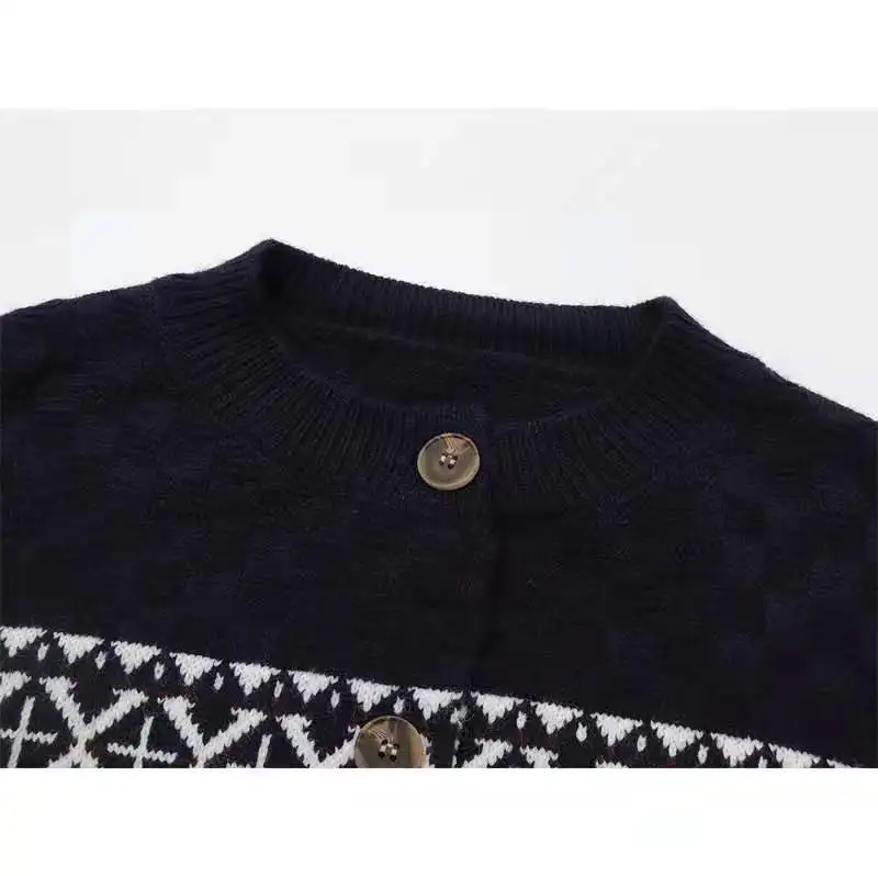 Женский вязаный кардиган в Корейском стиле винтажный Модный свитер с длинным