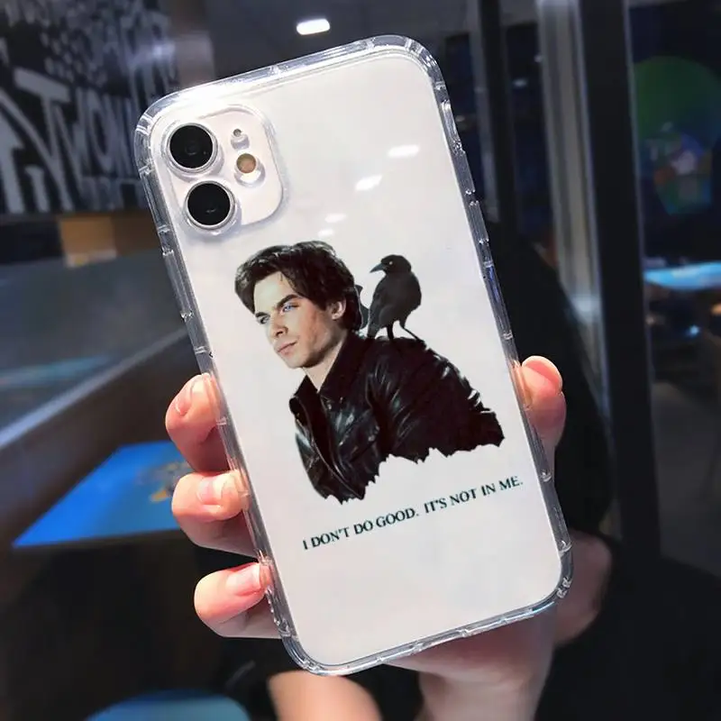 

Damon Salvatore Ian Somerhalder Phone Case Transparent soft For iphone 5 5s 5c se 6 6s 7 8 11 12 plus mini x xs xr pro max