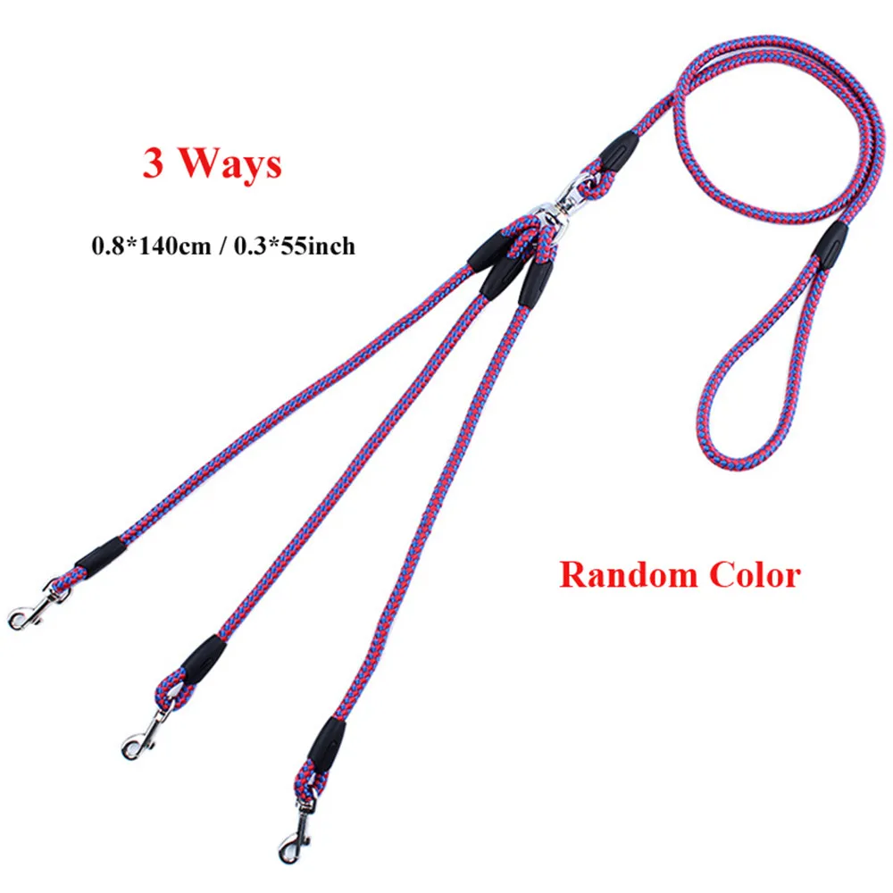

Pet Walking Running Dog Leash Lead 55" Long Braided Nylon Double personalised collar accessories collar and leash set