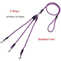 pet walking running dog leash lead 55 long braided nylon double personalised collar accessories collar and leash set