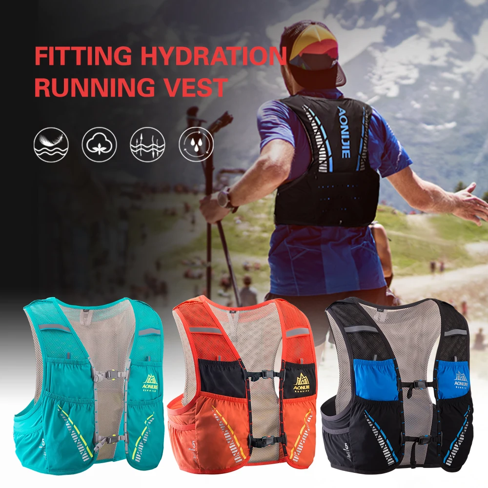 

Breathable Running Vest Mesh Hydriton Vest Outdoor Emergency Survival Blanket Vest Marathon Camping Climbing Rucksack Bag