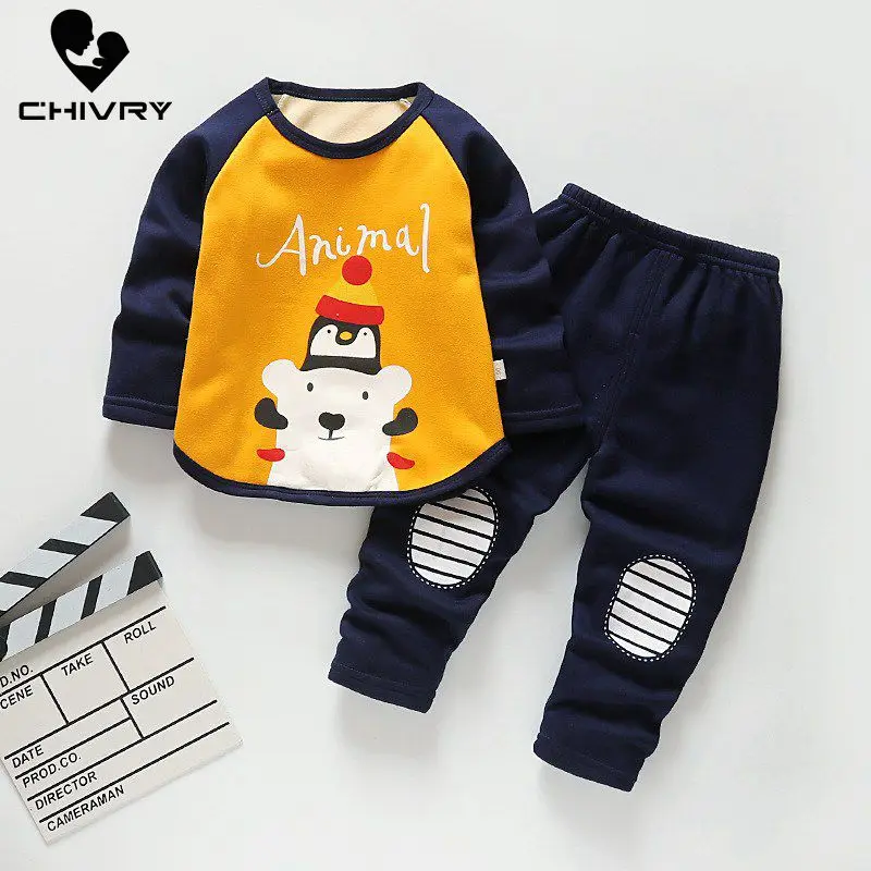 Комплект одежды для новорожденных мальчиков и девочек Топ с длинным рукавом