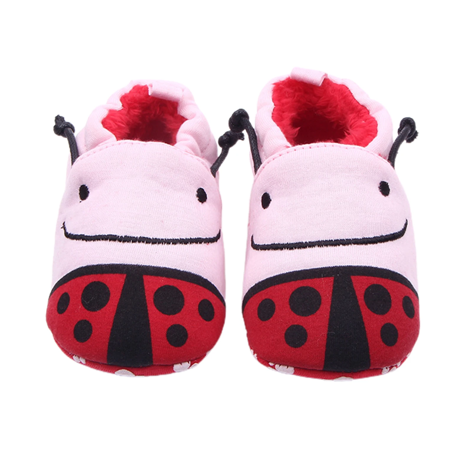 

Toddler Kids Baby's Plush Furry Thickened Shoes Crib Shoes Cute Cartoon Monkey Ladybug Non-slip Prewalker Daily Life 3-11M