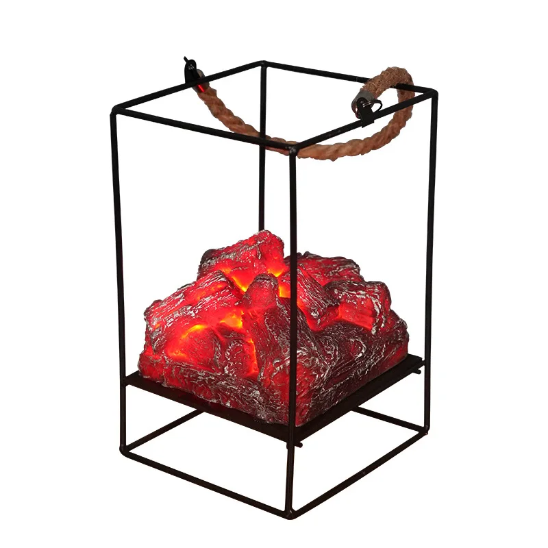 

LED Flame Effect Light Battery Operated Simulation Charcoal Lamp Lights for Christmas Halloween Indoor Outdoor VJ-Drop