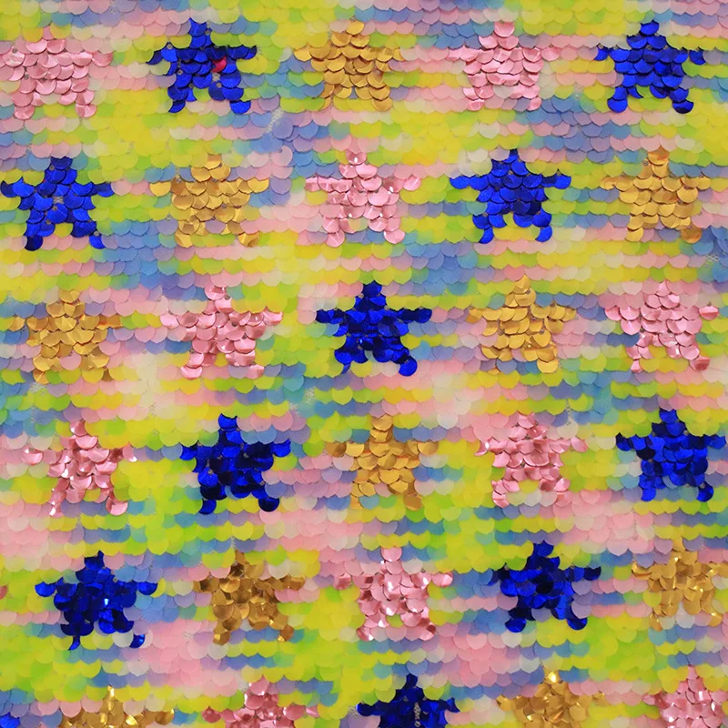 Топ Новинка пятиконечная звезда 5 мм блестящая многоцветная сетчатая ткань с