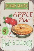 home made apple pie fresh delicious metal tin sign wall decorative sign tin sign 12x8 inch