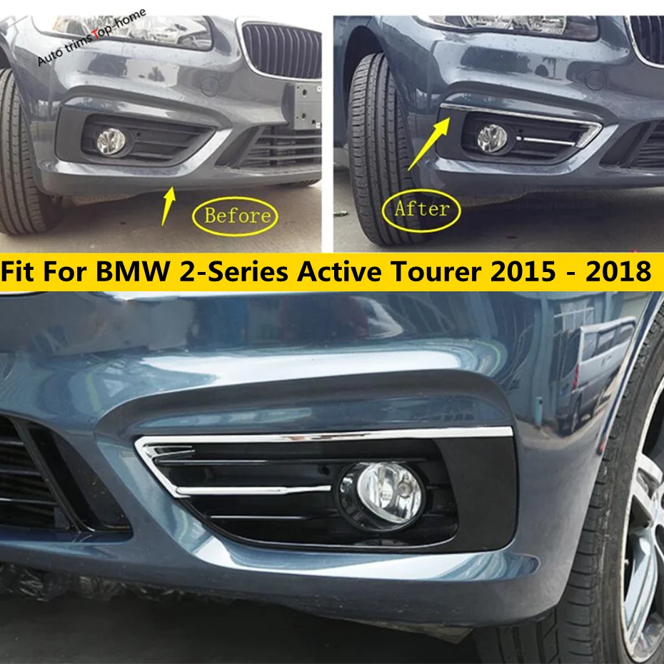 

Yimaautotrims Chrome Front Fog lights Lamp Foglamp Cover Trim Fit For BMW 2 Series Active Tourer 2015 - 2018 F45 F46 220i 228i