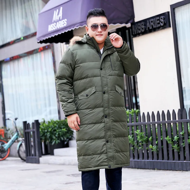 Удлиненный мужской пуховик очень большого размера 13xl обхват груди 185 см плюс