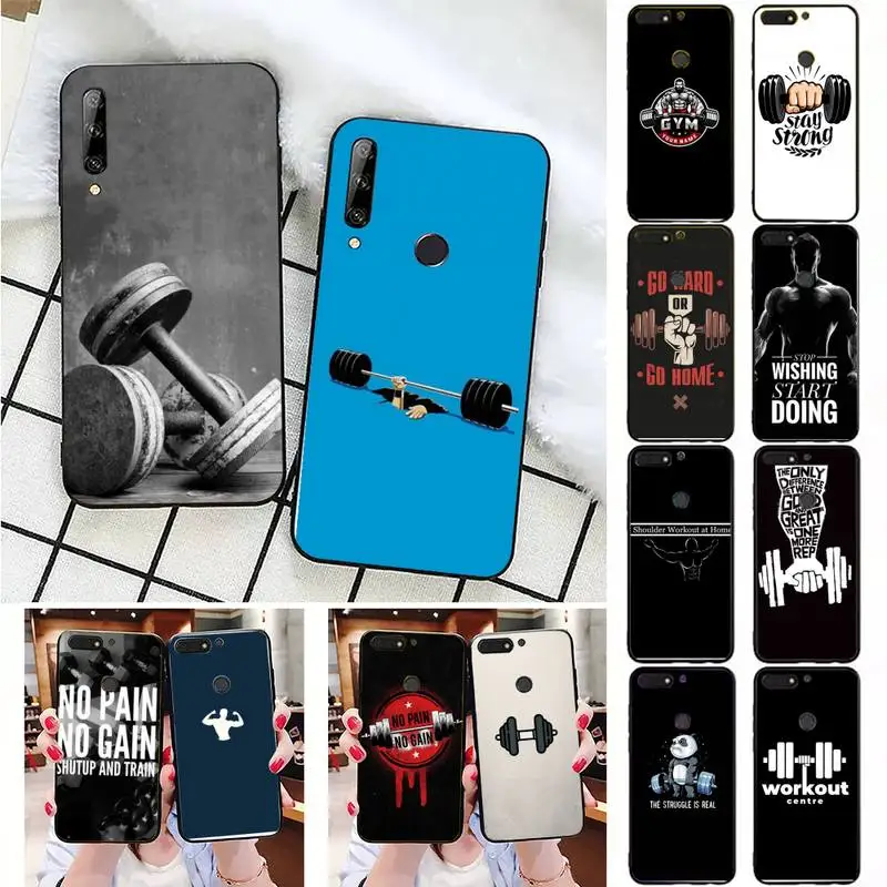 

Bodybuilding Gym Fitness Phone Case For Huawei Honor 7A 7C 8 8x 9 10 20lite Fundas Coque for Honor 10i 20i Capa