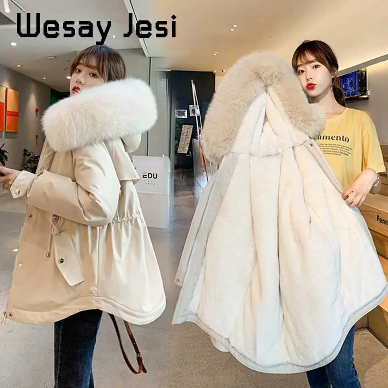 Женские парки 2020 осенне-зимние меховые куртки для ношения в помещении пальто