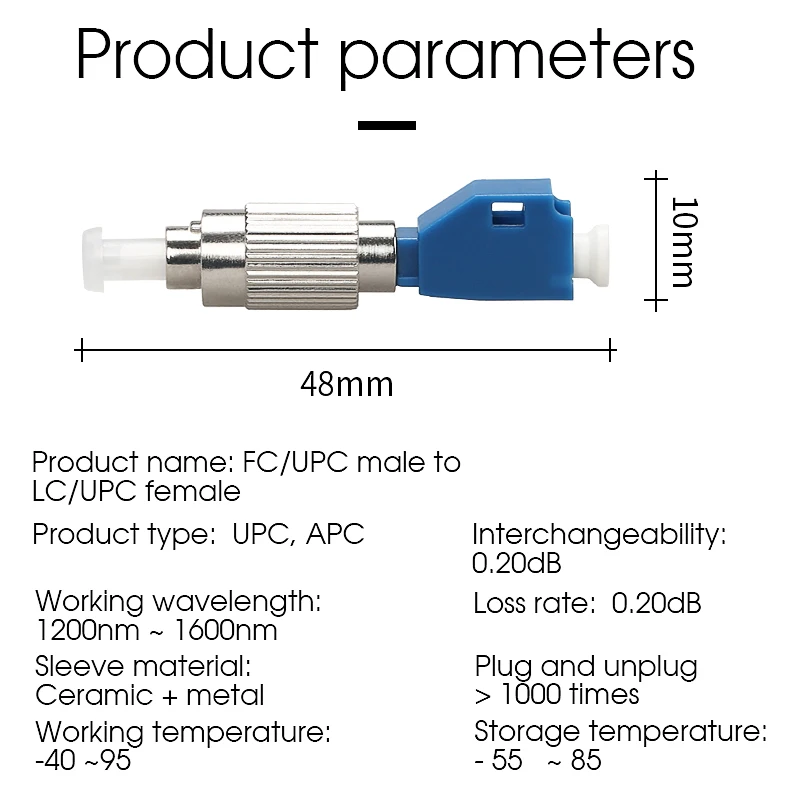 LC Female to FC Male Hybrid Converter Adapter Fiber Optical Power Meter Coupler Single Mode Connector | Мобильные телефоны и