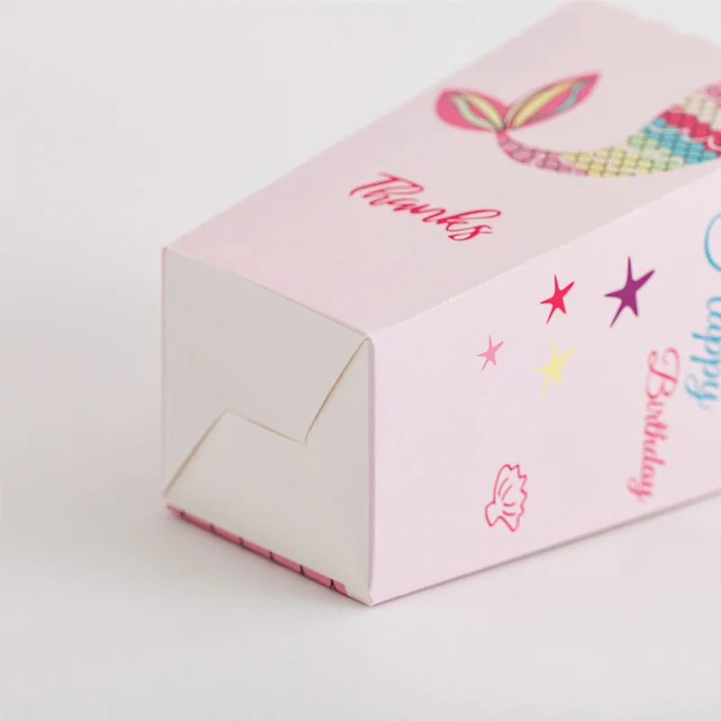 12 шт. коробка для попкорна в форме русалки с днем рождения бумажный пакет печенья