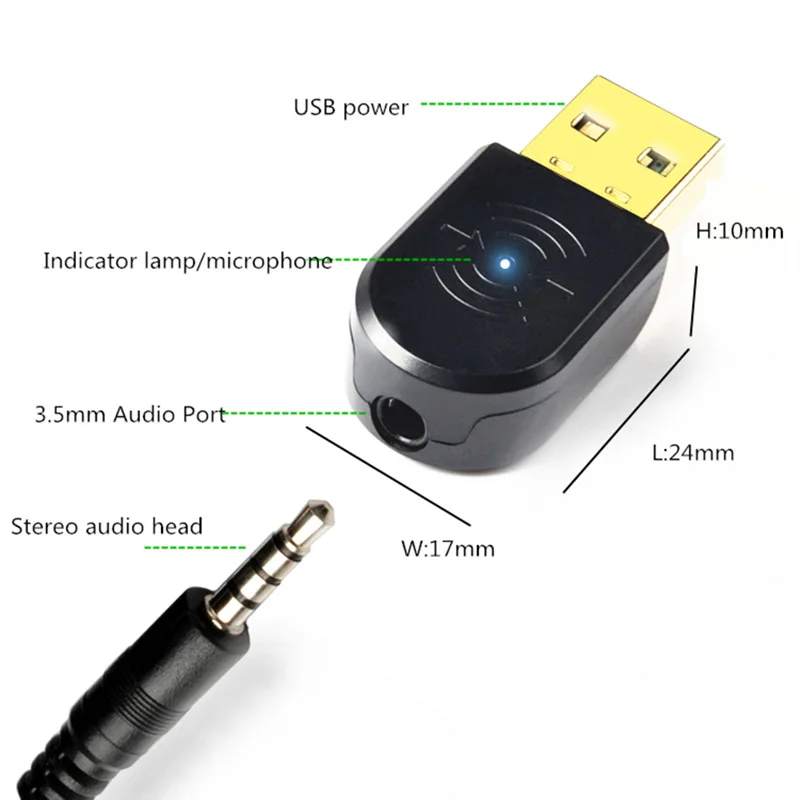 CALETOP 2 в 1 Bluetooth 5 0 приемник передатчик адаптер с микрофоном Handsfree Мини для