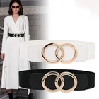Модный женский эластичный двойной круг винтажный Cummerbunds роскошный брендовый подходящий ко всему Платье Повседневный черный белый пояс