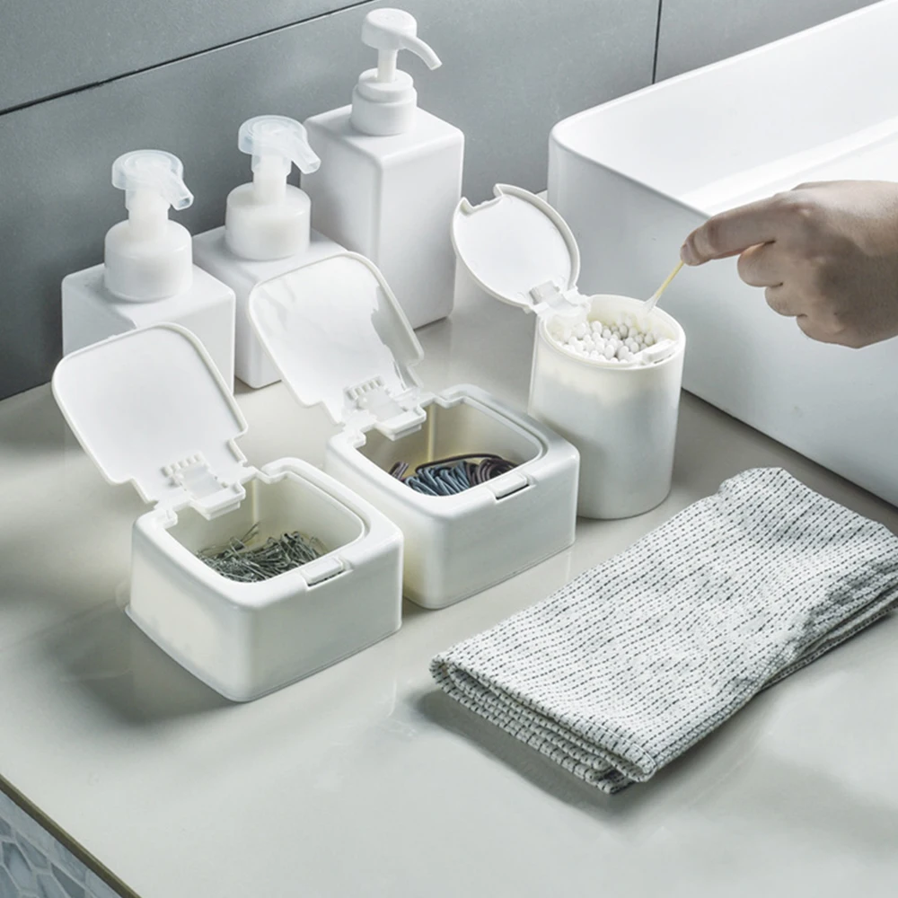 Универсальная пластиковая коробка для хранения белая кнопка с крышкой домашнего