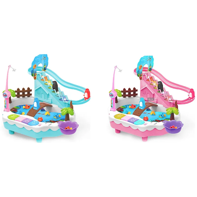 Электрическая Магнитная игрушка для рыбалки от 3 до 6 лет Пингвин поднимается по